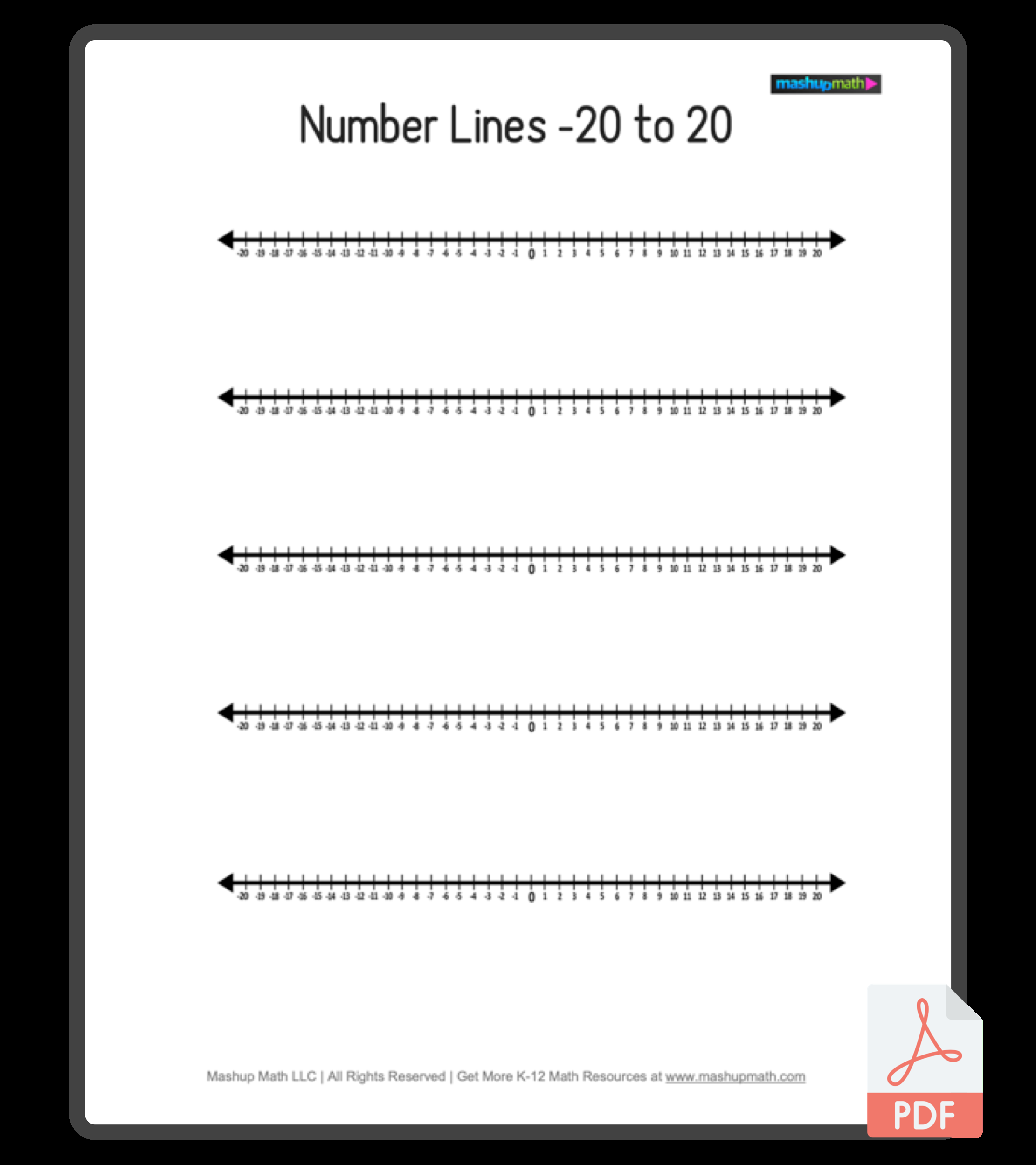 Free Blank Number Lines All Grade Levels Mashup Math Blank Number Lines Free Printables Superstar Worksheets