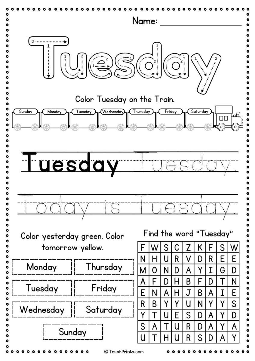 Free Days Of The Week Worksheets Teach Prints Days Of The Week Tracing Worksheet Free Printable Bright Star Worksheets