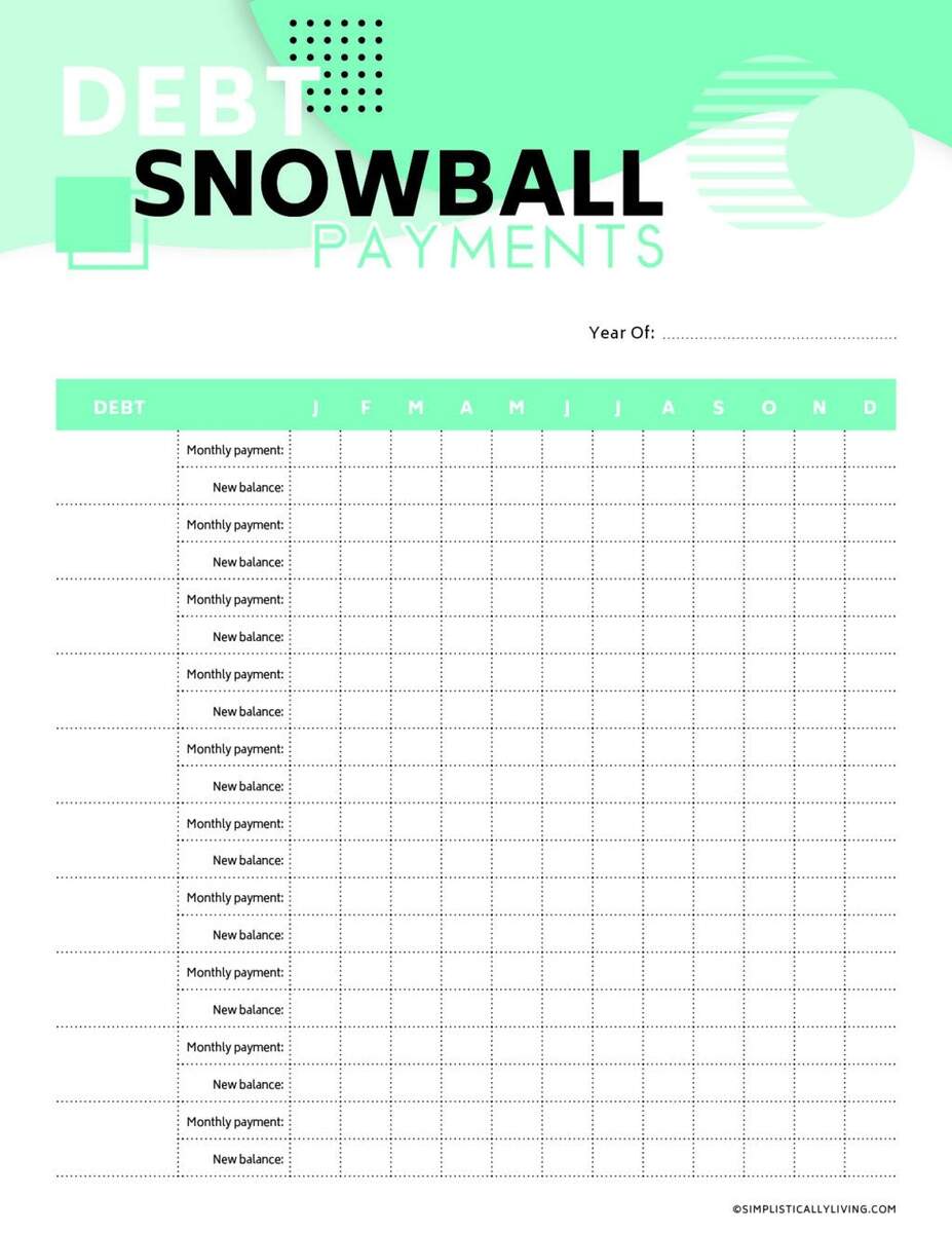 Free Debt Snowball Printable Worksheets Simplistically Living Printable Dave Ramsey Cash Budgeting Snowball Your Debt Worksheet Etsy