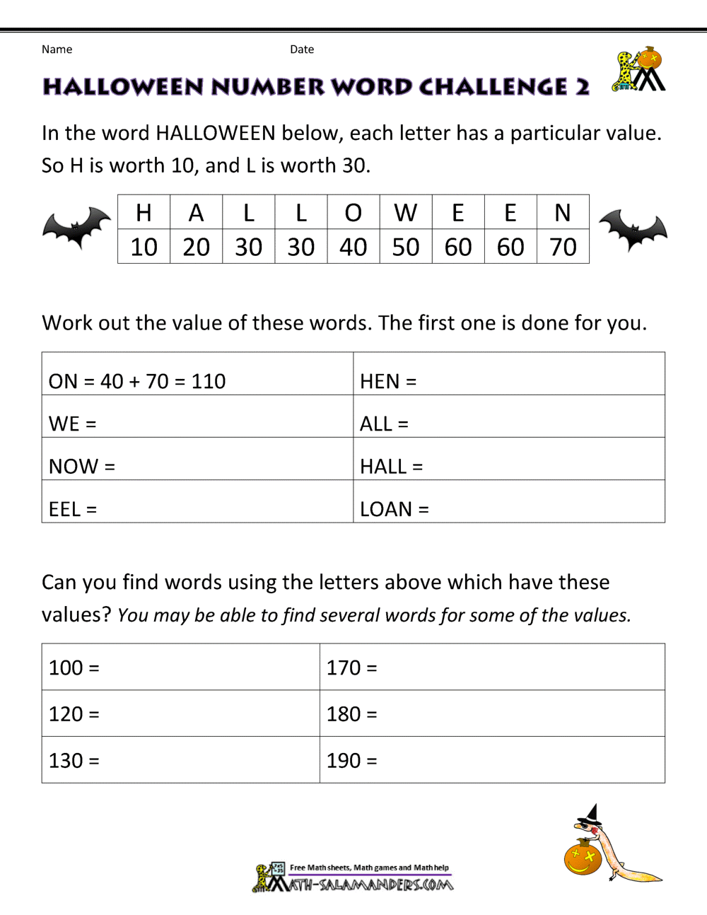Halloween Color By Number Pages K12 Math Worksheets