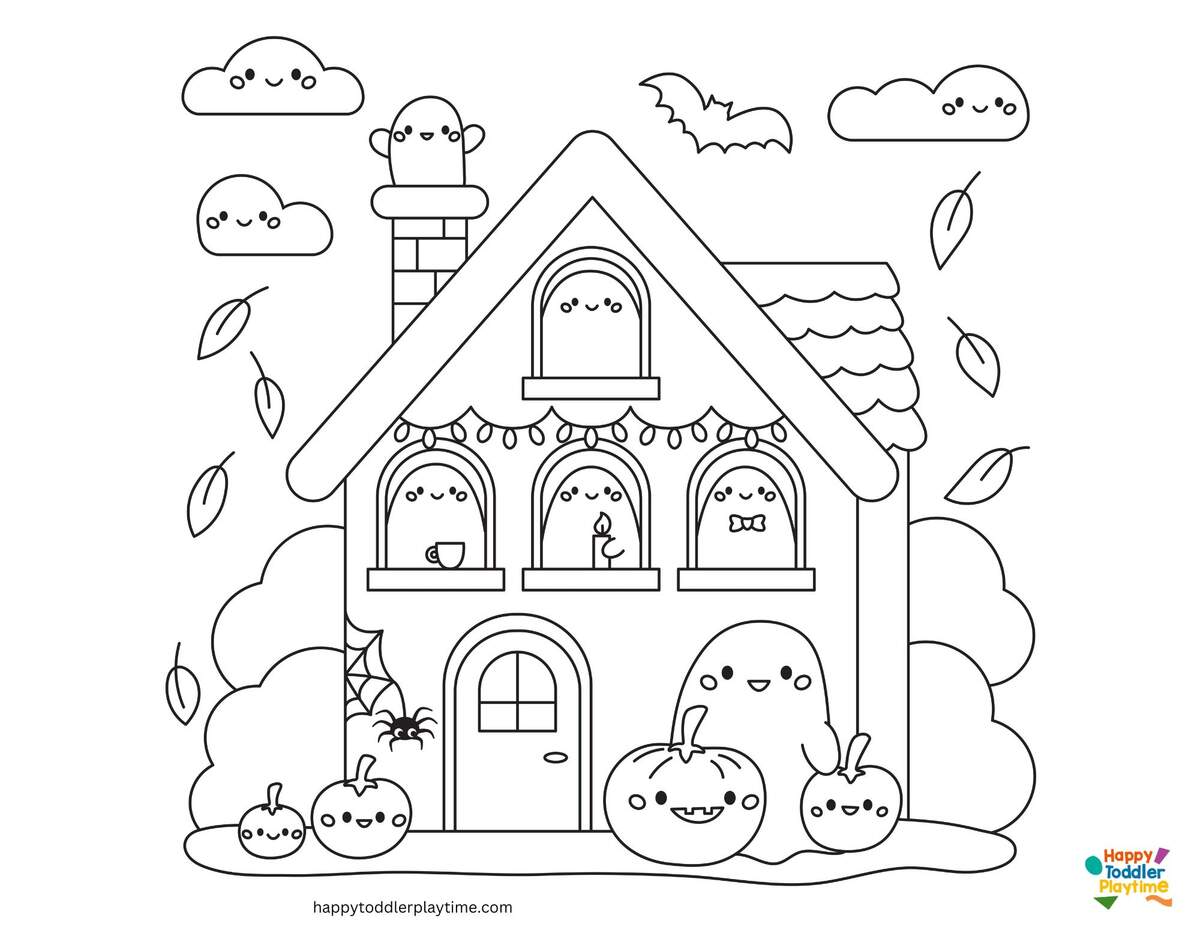 Free Haunted House Coloring Pages Happy Toddler Playtime Free Haunted House Coloring Pages Happy Toddler Playtime