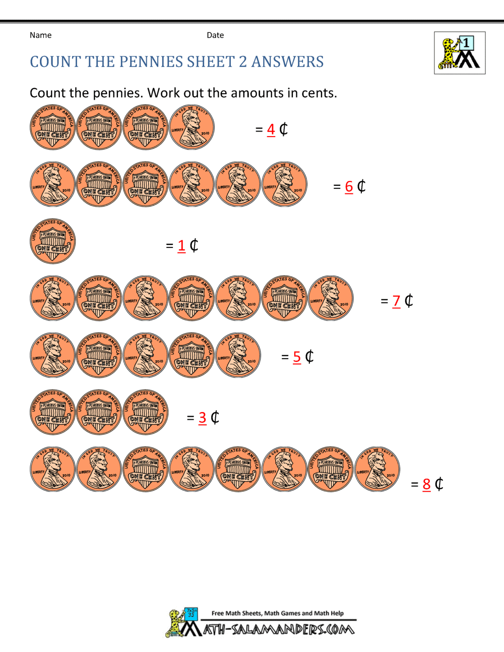 Free Math Money Worksheets 1st Grade Free Math Money Worksheets 1st Grade