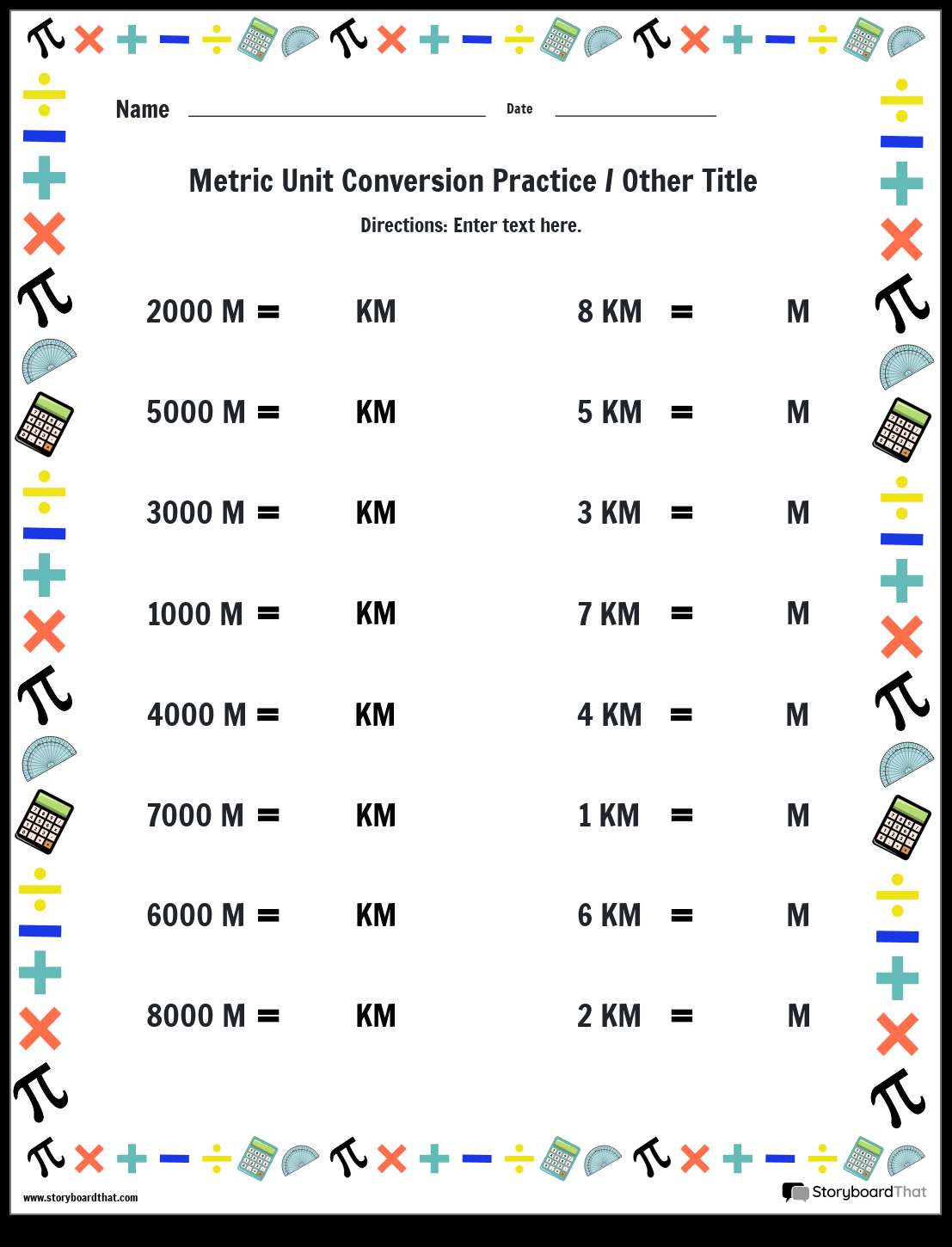 Printable Metric Conversion Worksheets DIGITAL Etsy