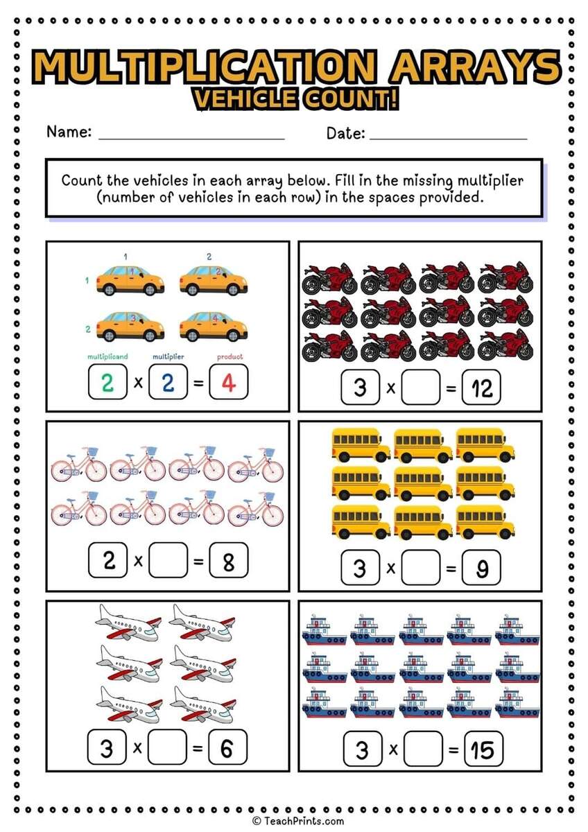 Free Multiplication Arrays Worksheets Teach Prints Free Multiplication Arrays Worksheets Teach Prints
