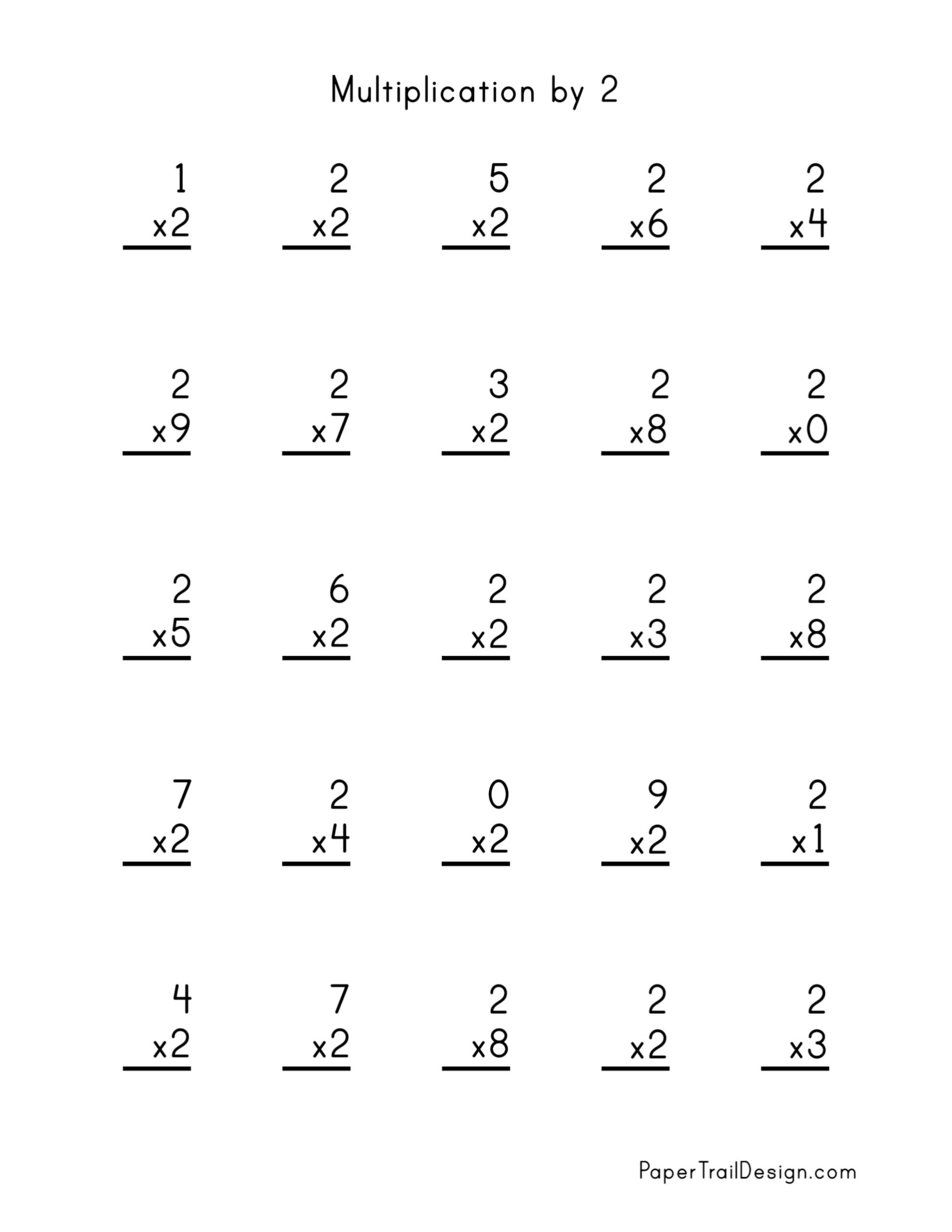 Free Multiplication Worksheets 1 12 Paper Trail Design Multiplication Worksheets 2 Digit By 1 Digit Math Drills Free Printables Lettering SVG Files Tools Apps