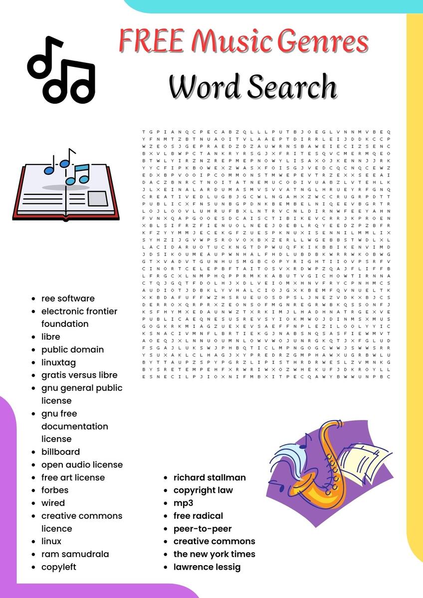FREE Music Genres Word Search Puzzle Worksheet Activities For Kids Made By Teachers