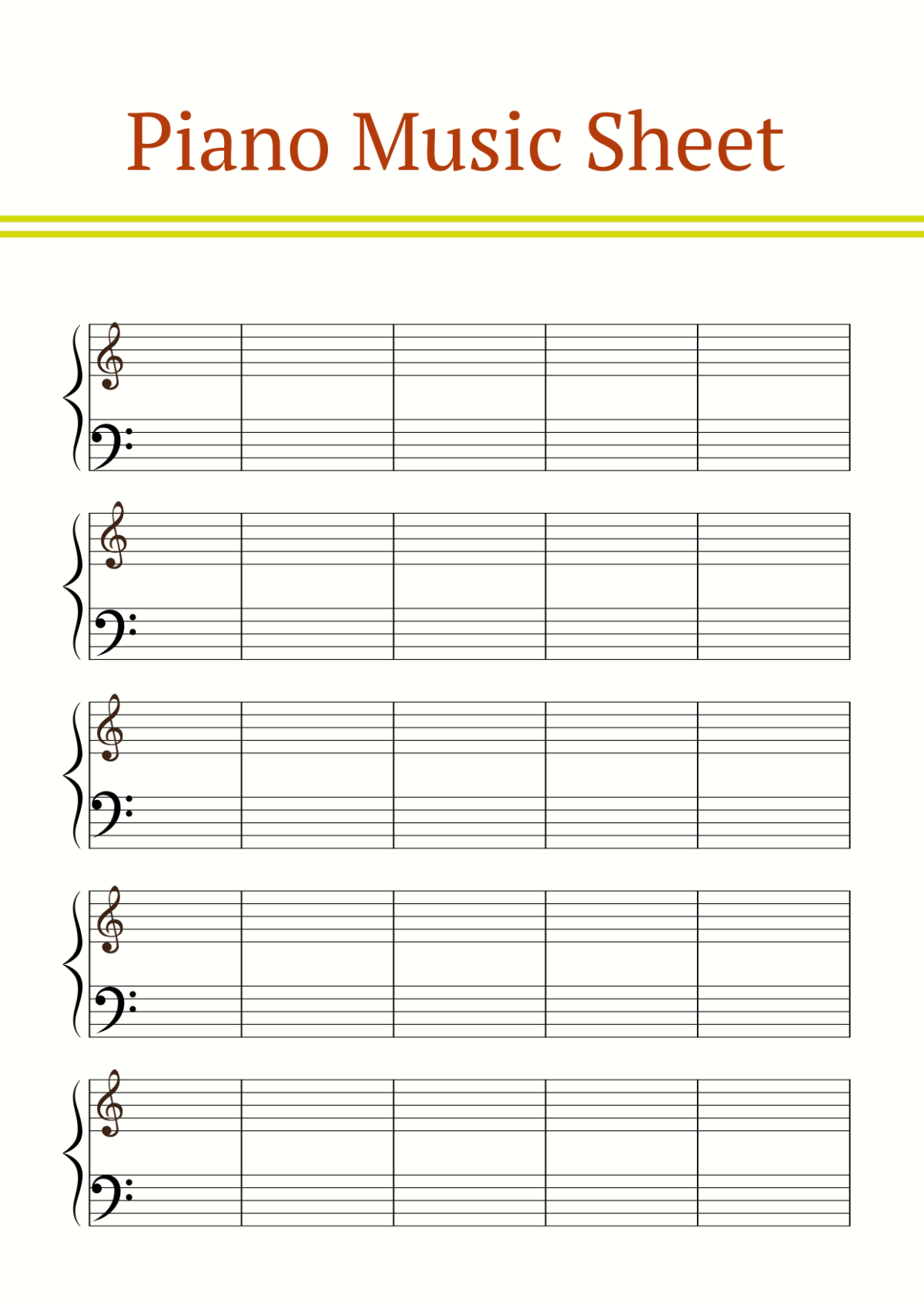 Free Piano Note Templates To Edit Online