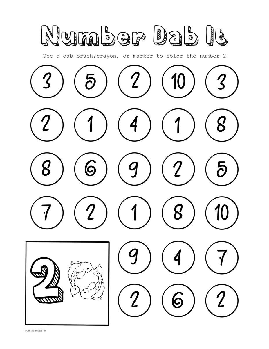 Free Preschool Printables Number 2 Jennibeemine Worksheets Library