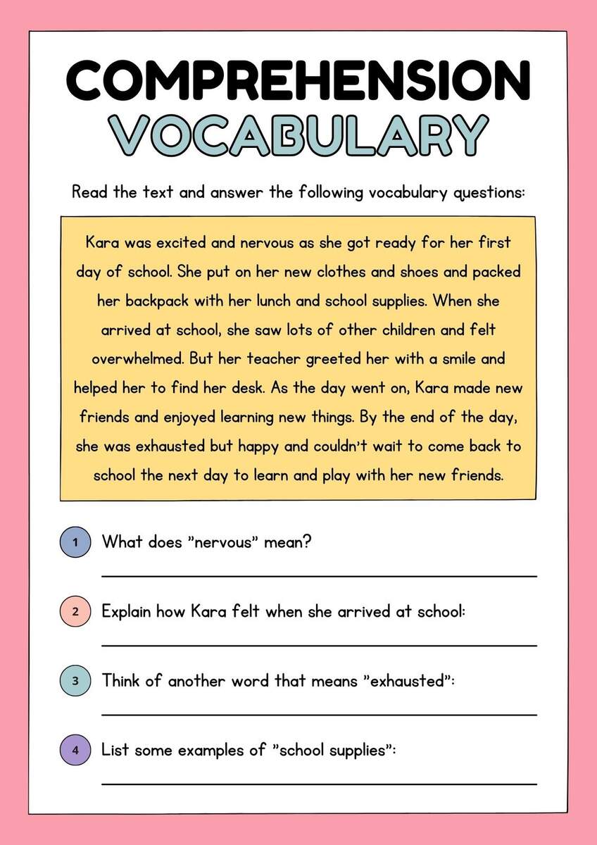 Third Grade Reading Worksheets Improve Fluency Vocabulary