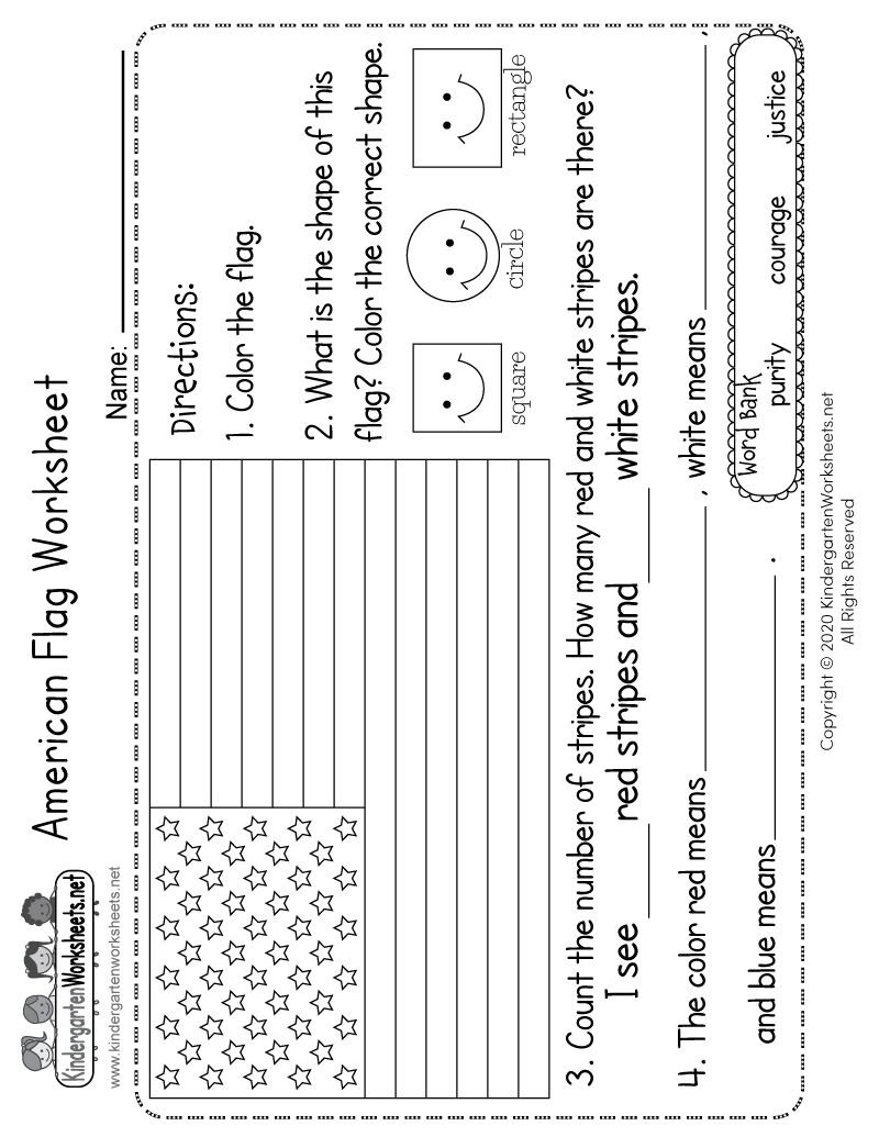 USA Flag Coloring Page Printable American Flag Activity PDF Etsy