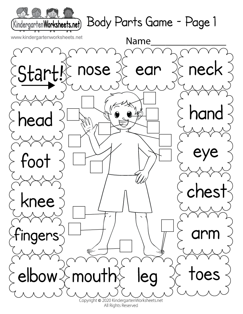Free Printable Body Parts Game Worksheet Body Parts Read And Choose Worksheets For Kids And ESL PDF Download Set 1 Ezpzlearn