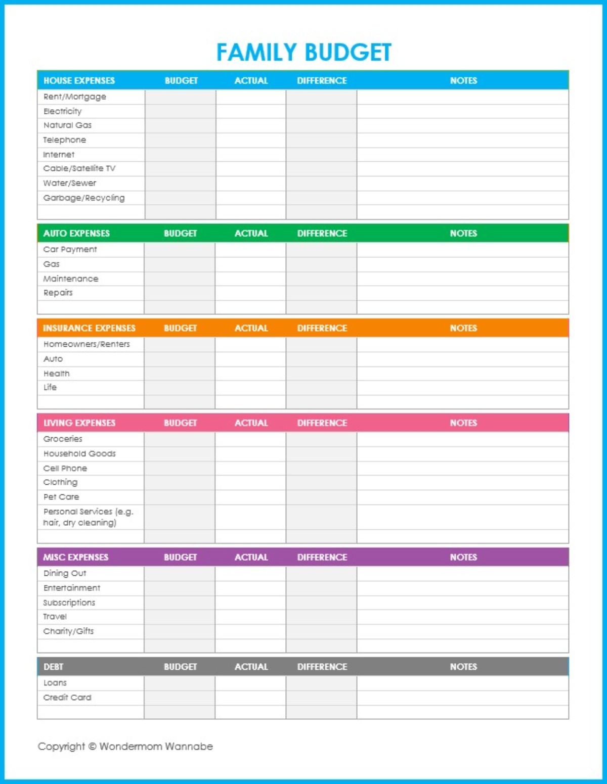 Free Printable Budget Worksheets For Family Finances 25 Free Printable Budget Templates That Ll Help You Save