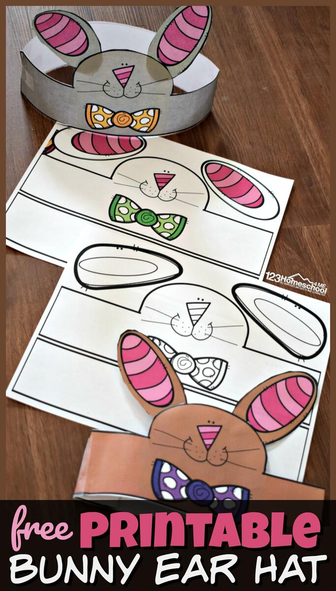 FREE Printable Bunny Ears Easter Hat Template
