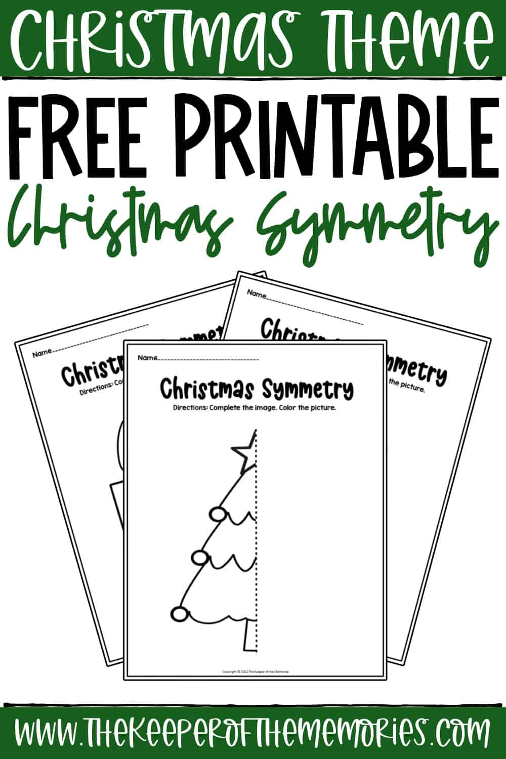 Free Printable Christmas Symmetry Worksheets The Keeper Of The Memories