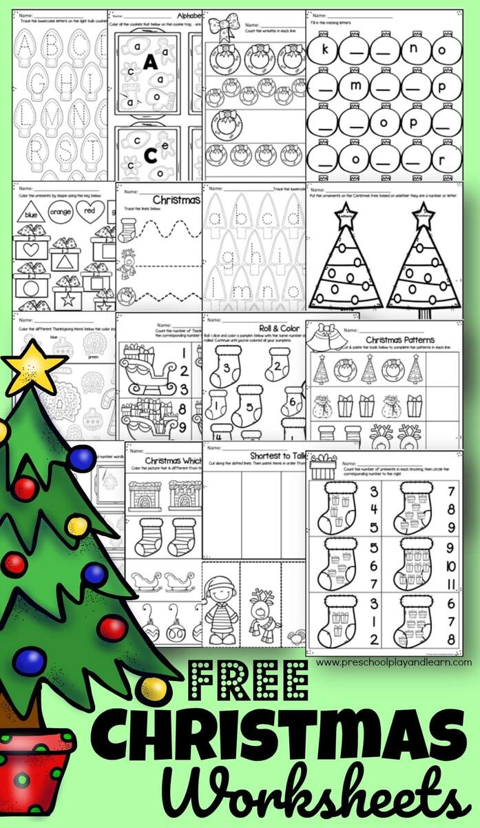 FREE Printable Christmas Worksheets For Preschool Christmas Worksheets Skip To My Lou