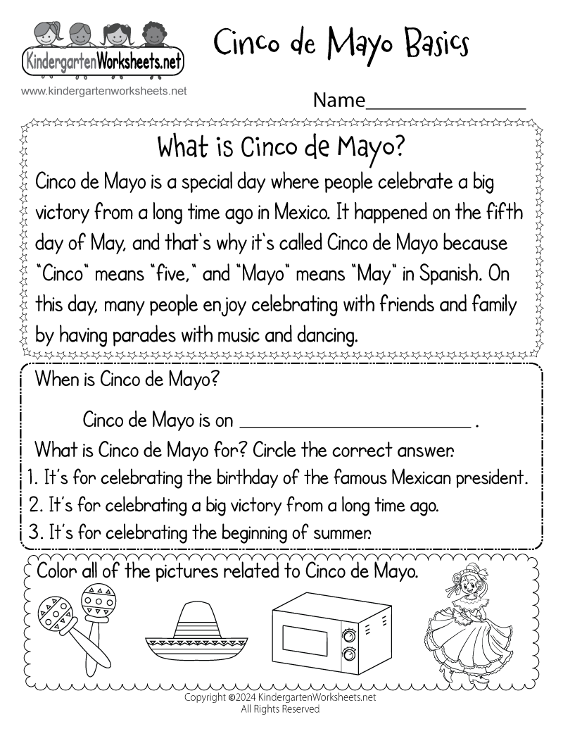 Free Printable Cinco De Mayo Worksheet Cinco De Mayo Worksheets Free Printables Your Therapy Source