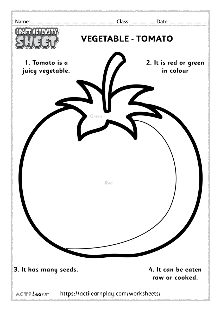Free Printable Coloring Pages For Kids Tomato