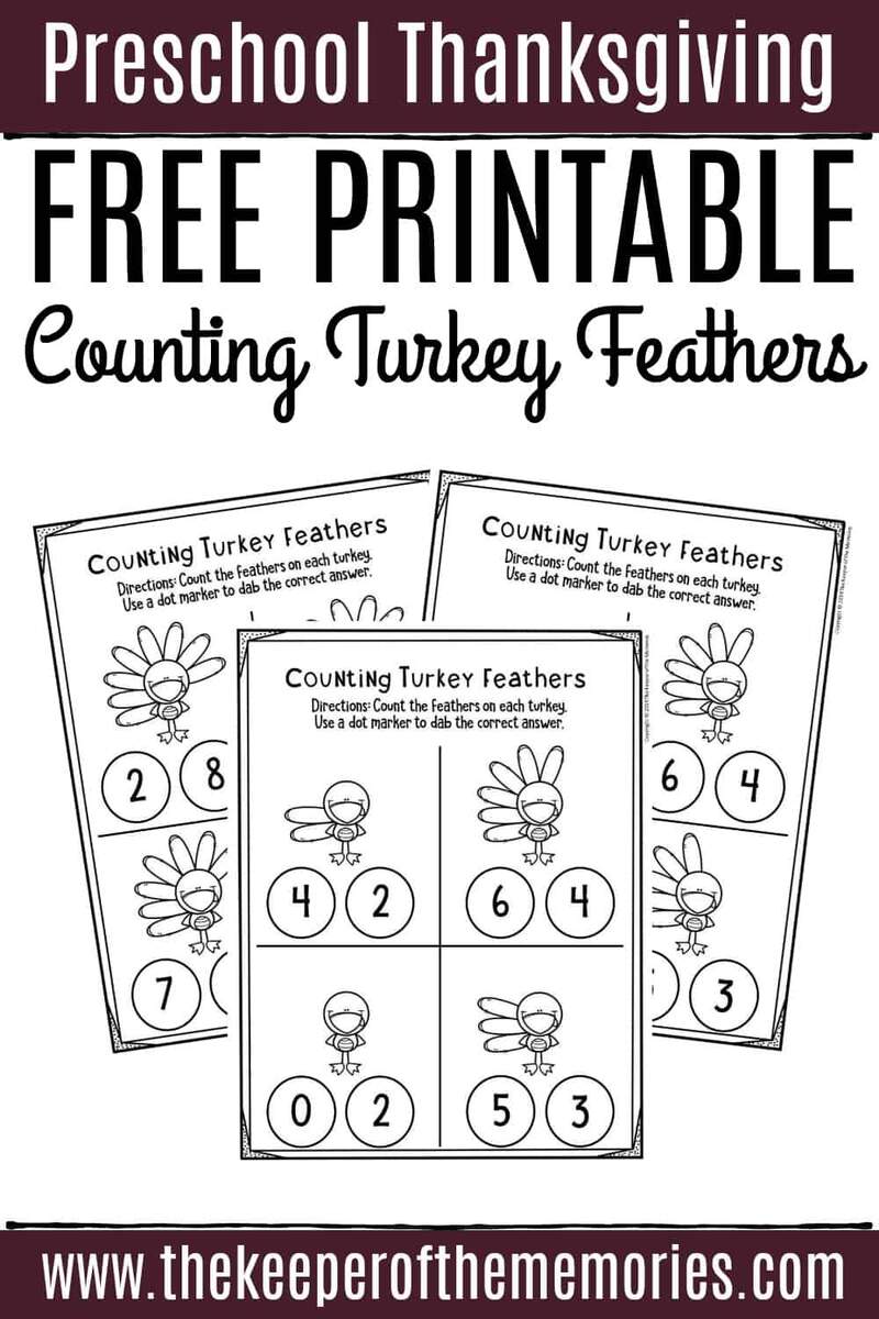 Free Printable Counting Thanksgiving Preschool Worksheets Thanksgiving Color By Number Worksheet Free Printable Digital PDF