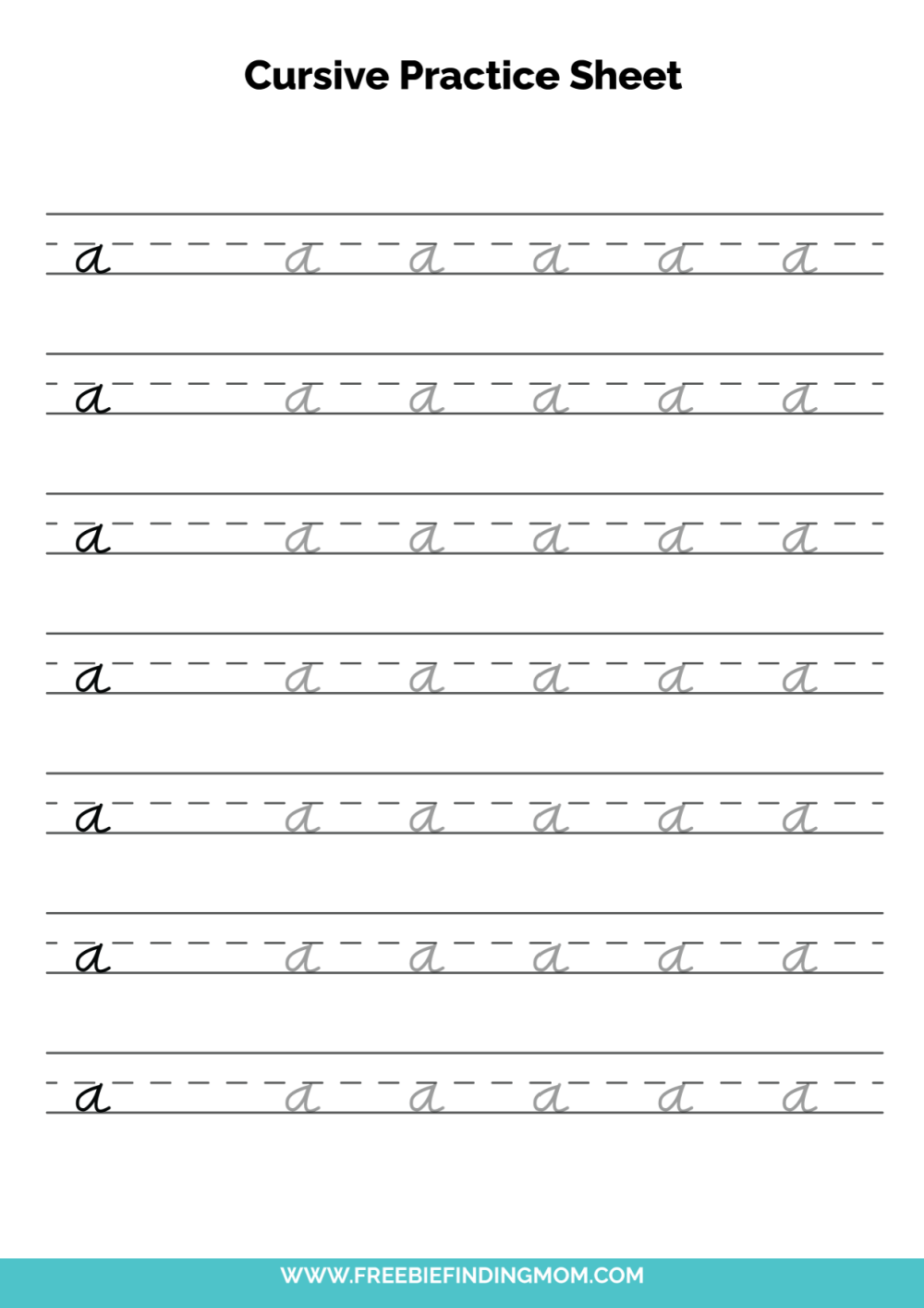 Free Printable Cursive Alphabet Practice Sheets Lowercase A FREE ABC S Cursive Worksheet X Large Surviving The Oregon Trail