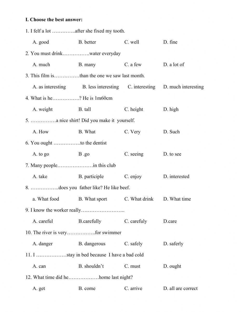 English Worksheets 7th Grade Common Core Worksheets Worksheets Library