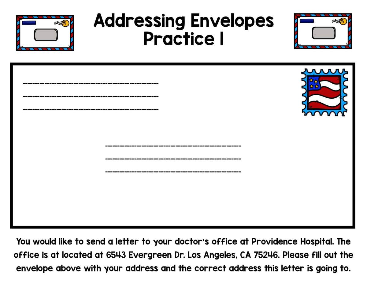 Free Printable Envelope Templates 48 Sizes Word PDF Canva I Know My Address My Address Kids Activity Toddler Activity Binder Kindergarten Address Practice Worksheet Addressing Envelope Etsy