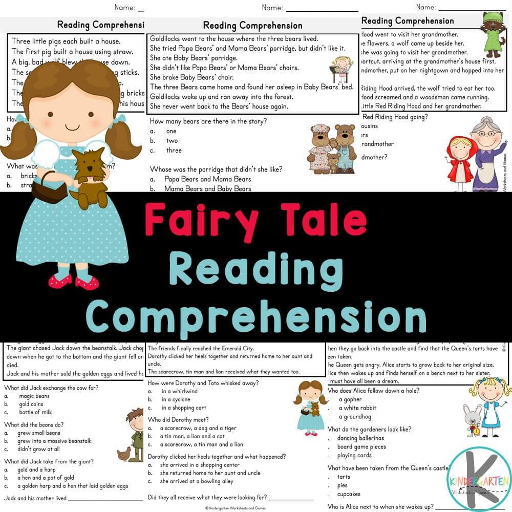 FREE Printable Fairy Tale Reading Comprehension Worksheets FREE Printable Little Red Riding Hood Worksheets