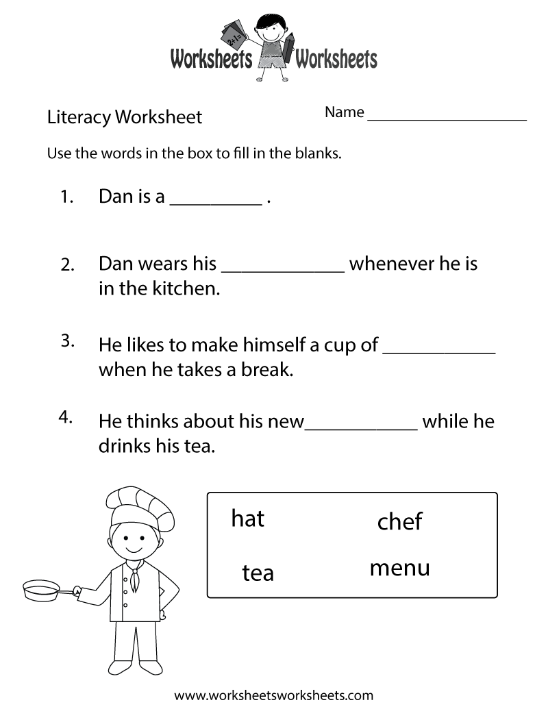 Free Printable Fun Literacy Worksheet