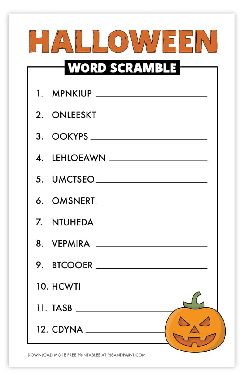 Halloween Word Scramble 2 Ezpzlearn