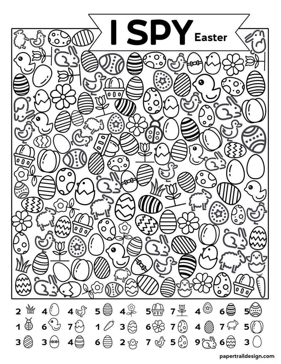 Free Printable I Spy Easter Activity Paper Trail Design Free Printable I Spy Easter Activity Paper Trail Design