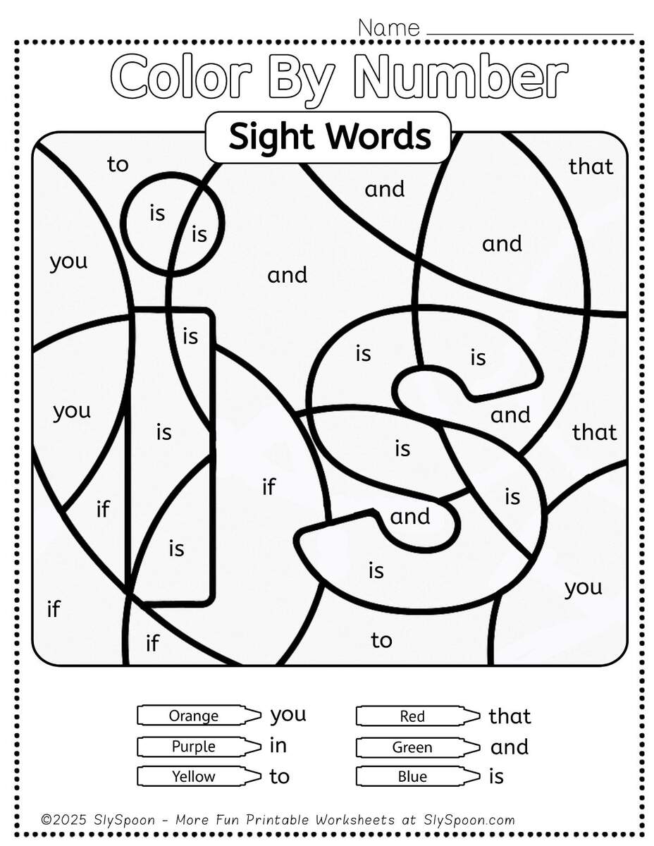 Free Printable Is Sight Word Worksheets For Kindergarten First Grade Sly Spoon Free Printable Is Sight Word Worksheets For Kindergarten First Grade Sly Spoon