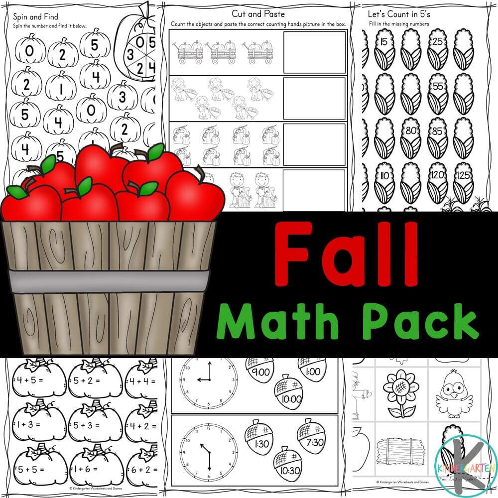 FREE Printable Kindergarten Fall Math Worksheets FREE Printable Kindergarten Fall Math Worksheets