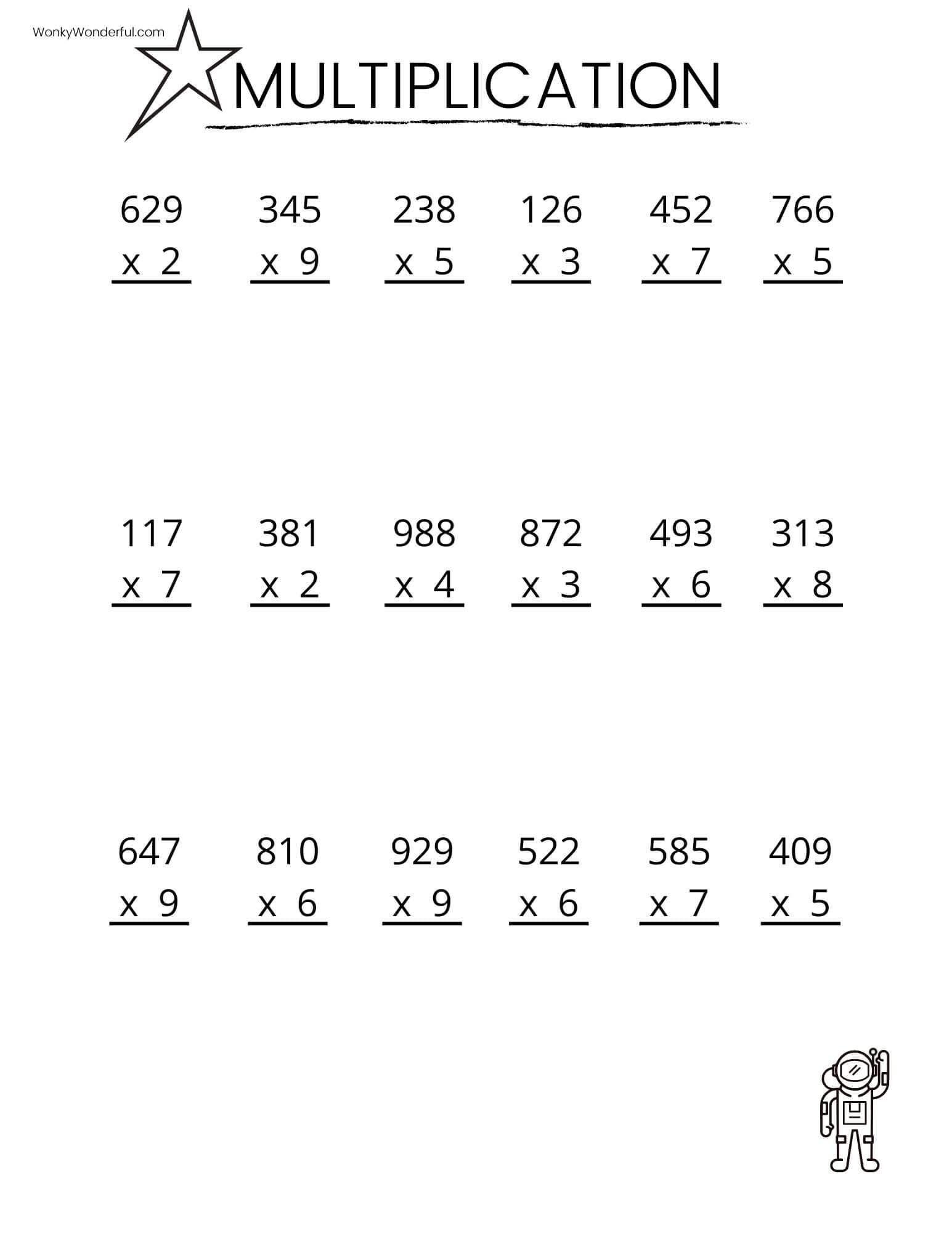 FREE PRINTABLE MULTIPLICATION WORKSHEETS WonkyWonderful FREE PRINTABLE MULTIPLICATION WORKSHEETS WonkyWonderful