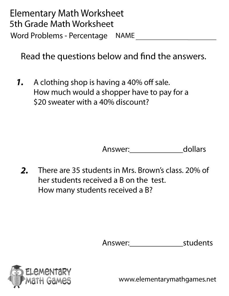 Multiplication Problems Printable 5th Grade