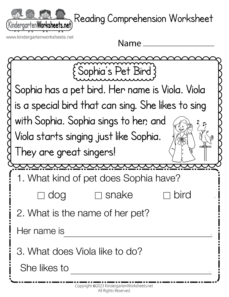 Free Printable Reading Comprehension Worksheet Free Printable Reading Comprehension Practice Worksheet