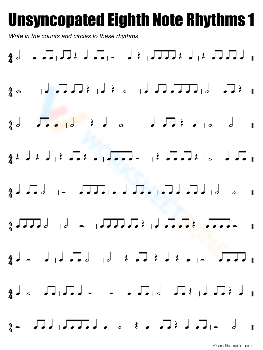 Free Printable Rhythm Worksheets For All Ages Worksheets Library