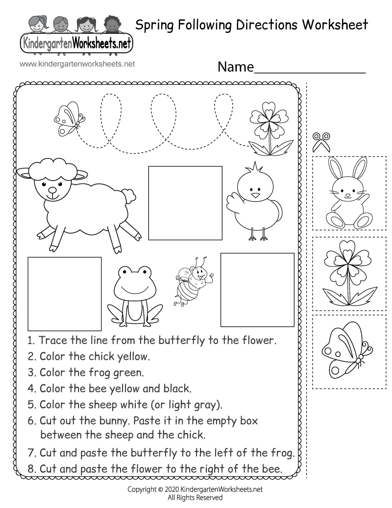 Free Printable Spring Following Directions Worksheet Free Printable Spring Following Directions Worksheet