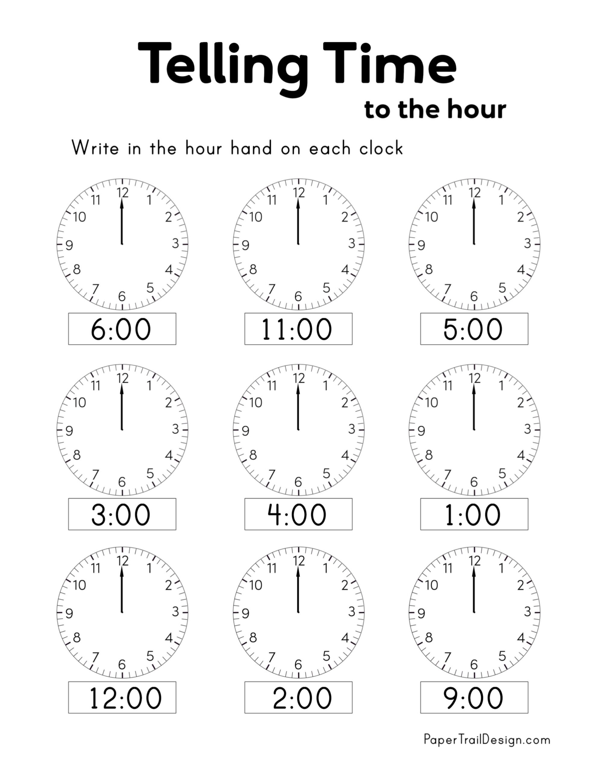 60 Free Telling Time Worksheets Teach Prints