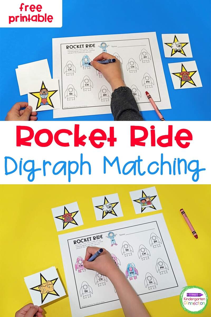 FREE Rocket Ride Digraph Matching Game Rocket Activities For Kids The Activity Mom