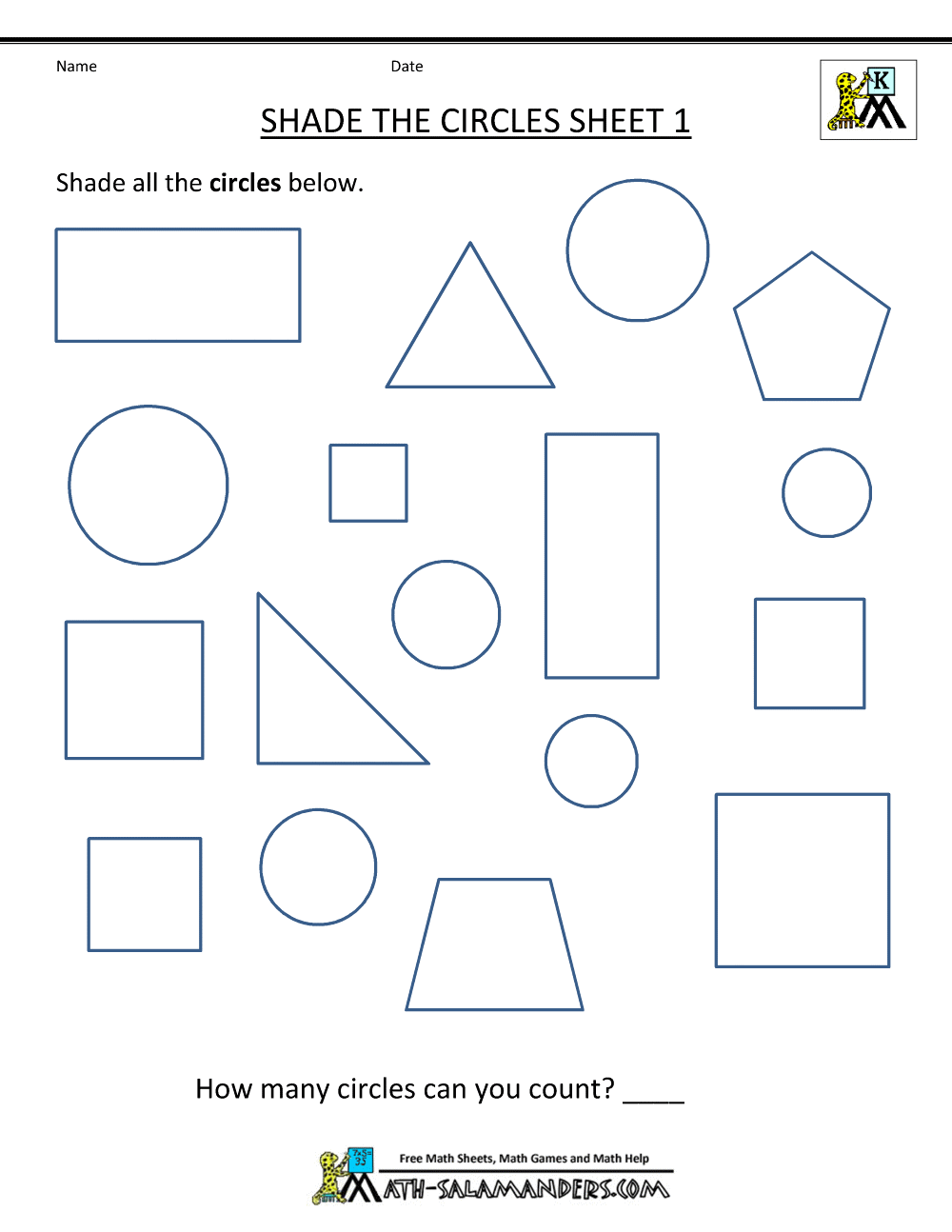Free Shape Worksheets Kindergarten Free Shape Worksheets Kindergarten