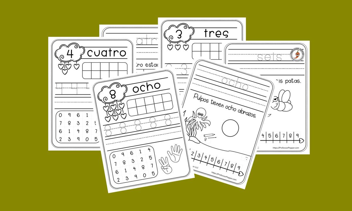 Free Printable Spanish Number Tracing Worksheets The Artisan Life