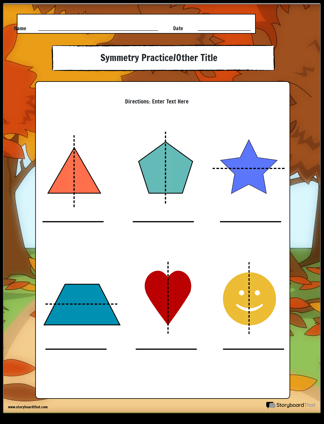 Free Symmetry Worksheets Customize With Storyboard That Symmetry Worksheets