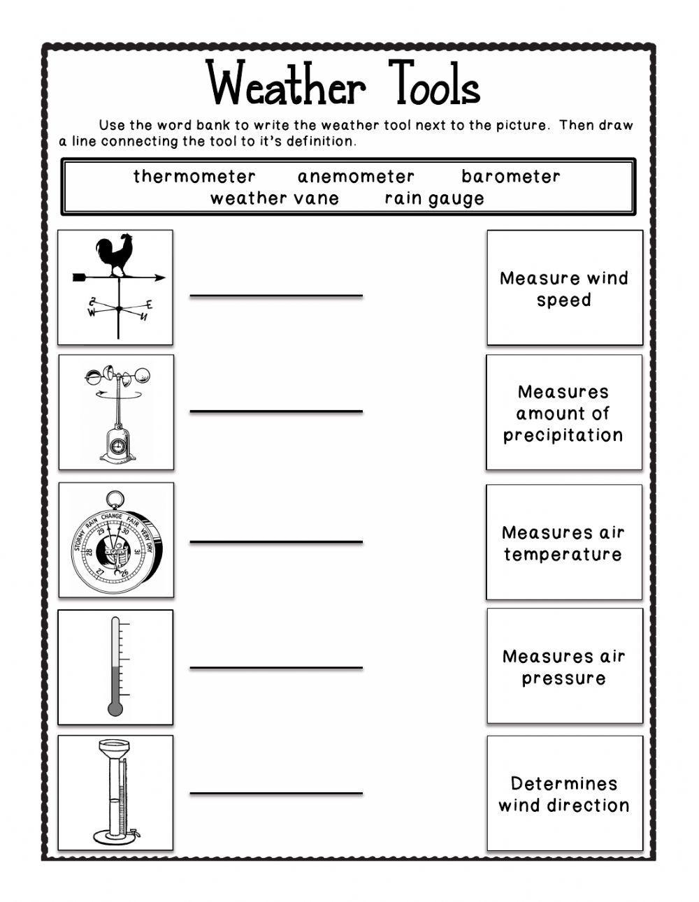 Free Weather Tools Worksheet Download Free Weather Tools Worksheet Png Images Free Worksheets On Clipart Library Weather Instruments Free Worksheet Worksheets Library
