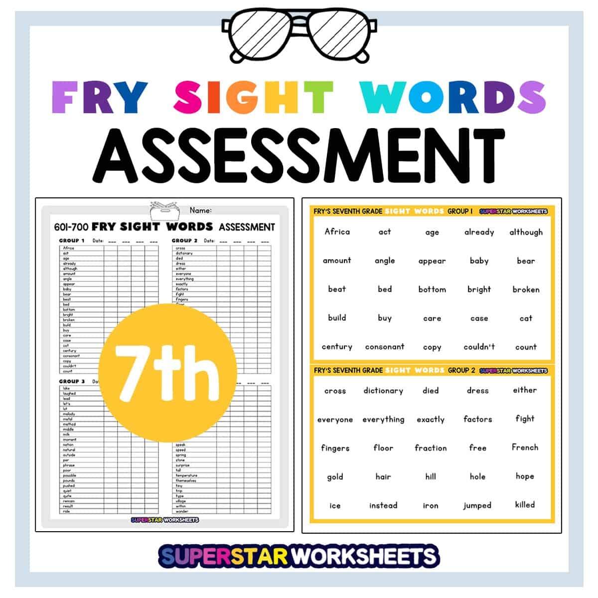 Fry Sight Word Assessment Superstar Worksheets Fry Sight Words Superstar Worksheets