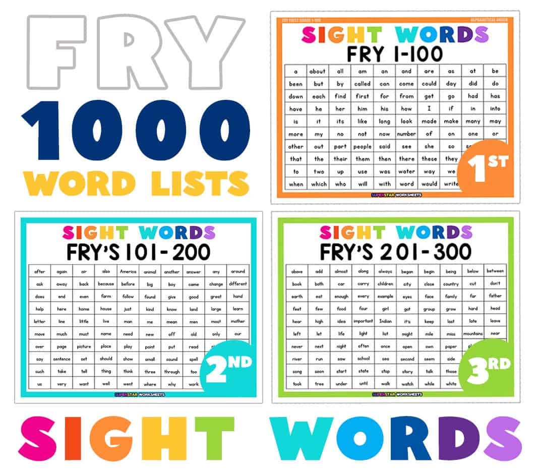 Fry Sight Word Assessment Superstar Worksheets