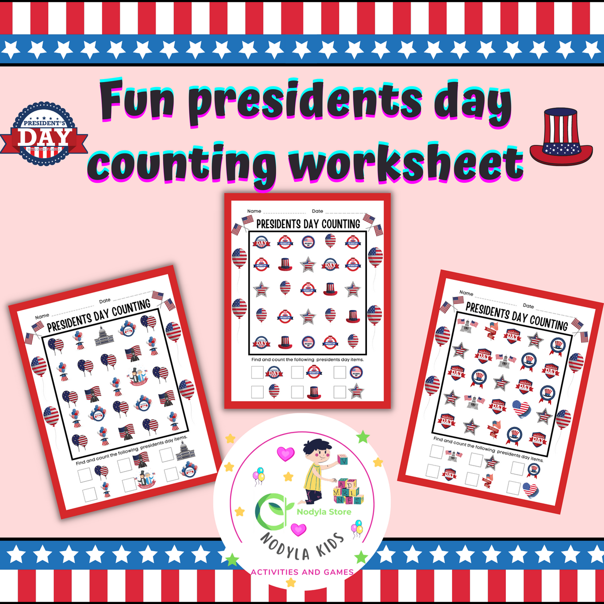 Fun Presidents Day Counting Worksheet Made By Teachers
