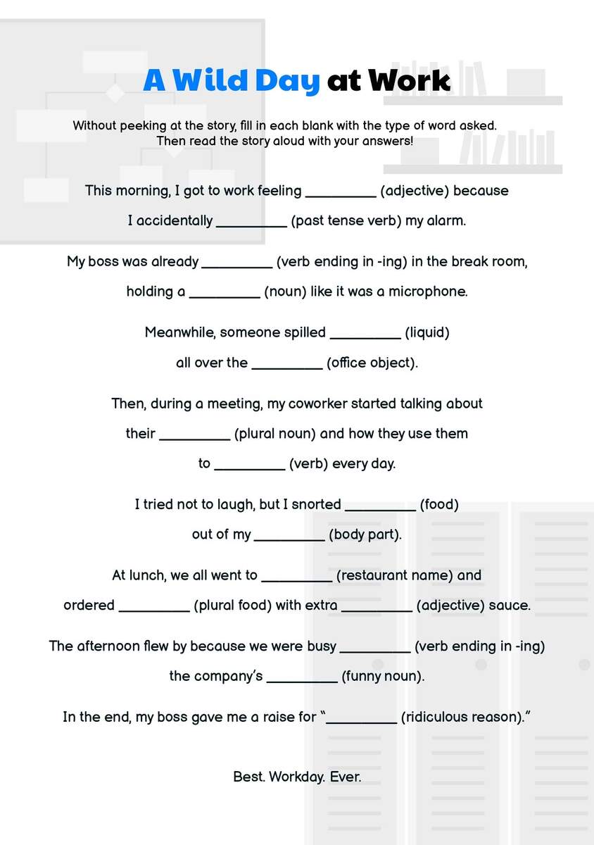 Funny Fill In The Blanks For Adults Printable Funny Fill In The Blanks For Adults Printable