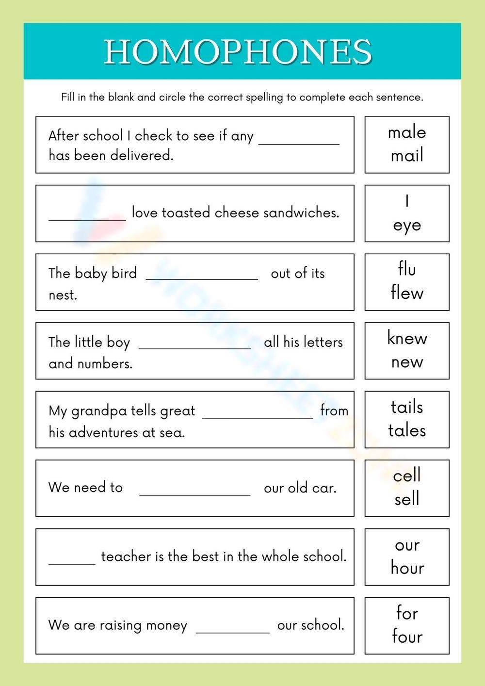 Homophone Worksheets Create Yours With Storyboard That