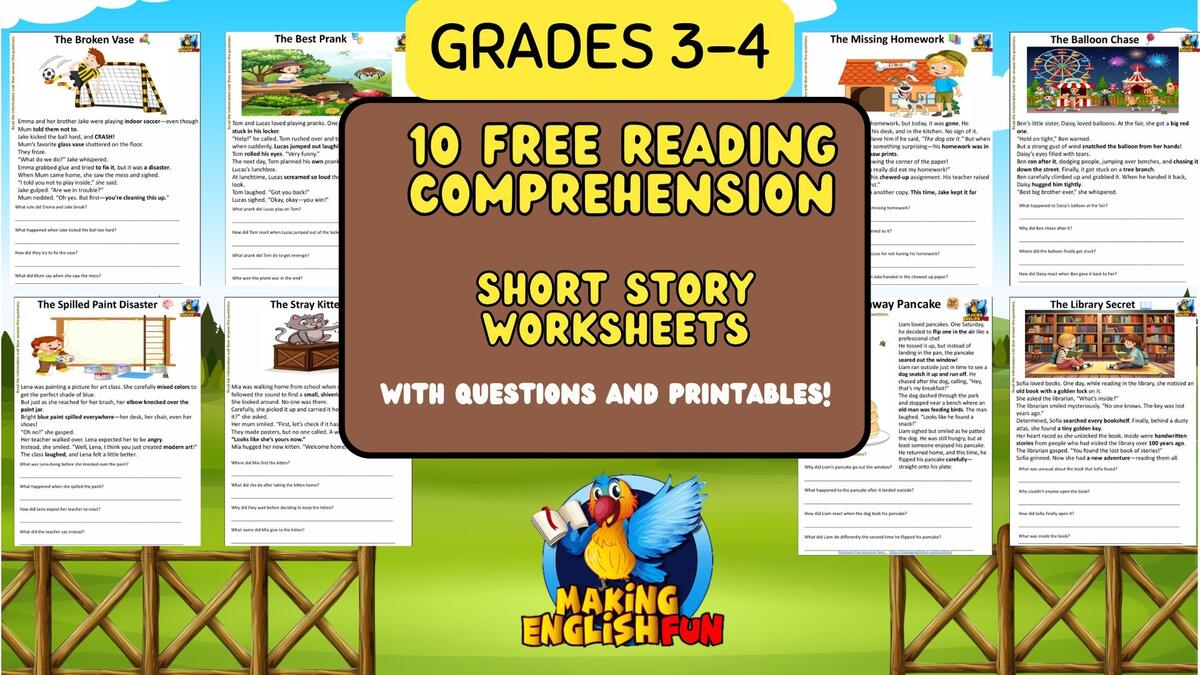 Grade 4 Reading Comprehension Short Stories Free Printable PDFMaking English Fun