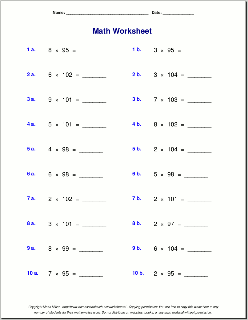 Grade 5 Multiplication Worksheets 5th Grade Math Worksheets PDF Printable PDF Worksheets Cazoom Math