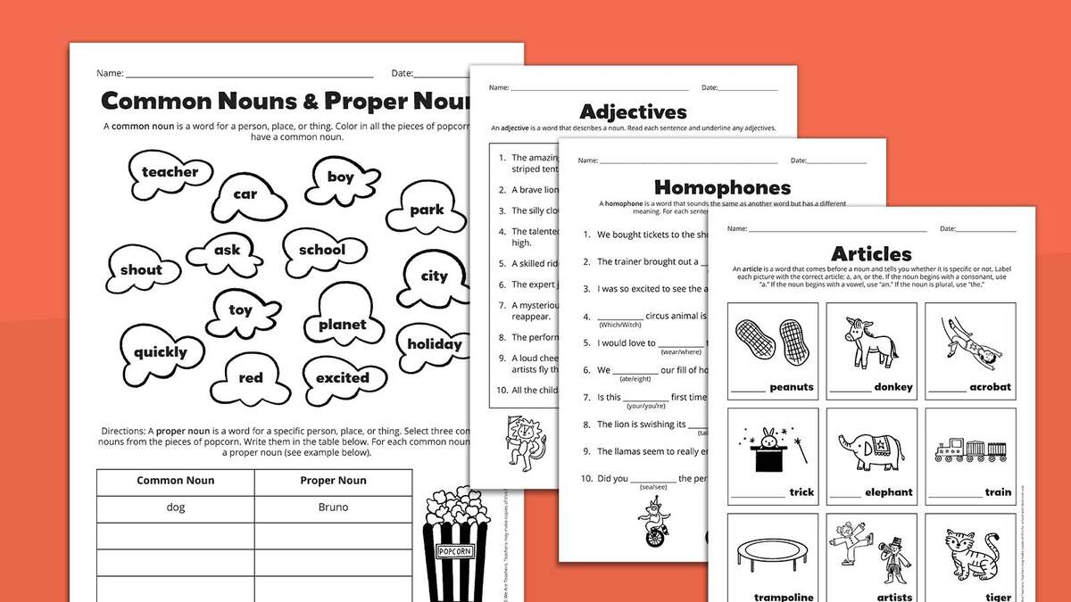 Nouns Worksheets Types Of Nouns Common And Proper Nouns Nouns Review Made By Teachers